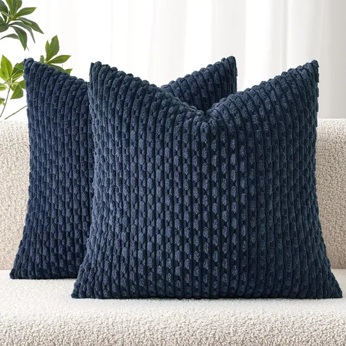 Miniatura 39 de MIULEE - Paquete de 2 fundas de cojín decorativas, modernas y boho, de terciopelo, con textura a rayas, para sofá, cama, sala de estar, decoración