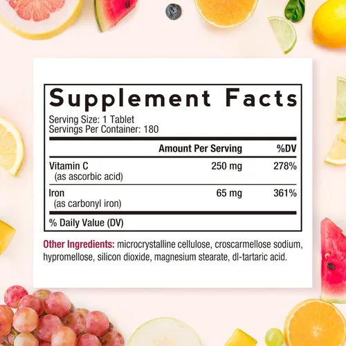 Miniatura 2 de Doctor's Recipes Suplemento de hierro de 65 mg con vitamina C – Absorción maximizada y píldoras de hierro amigables con el estómago