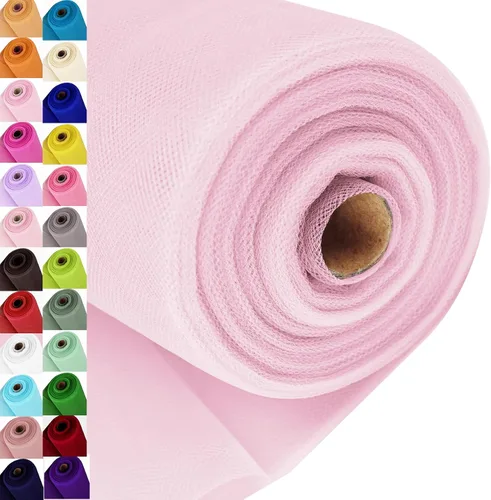 Miniatura 47 de Rollos de tela de tul, 54 pulgadas por 10 yardas (30 pies), cinta de tul para decoración de fiestas de boda, rollo de tela transparente en bobina