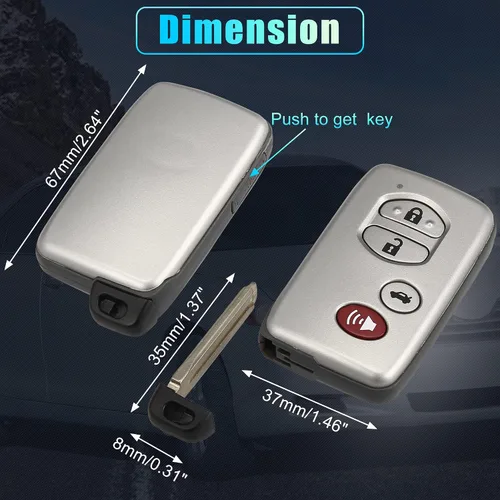 Miniatura 6 de X AUTOHAUX Reemplazo de llave remoto de entrada sin llave para automóvil HYQ14AAB 89904-06041 314.3Mhz para Toyota Camry 07-09 para Toyota Avalon