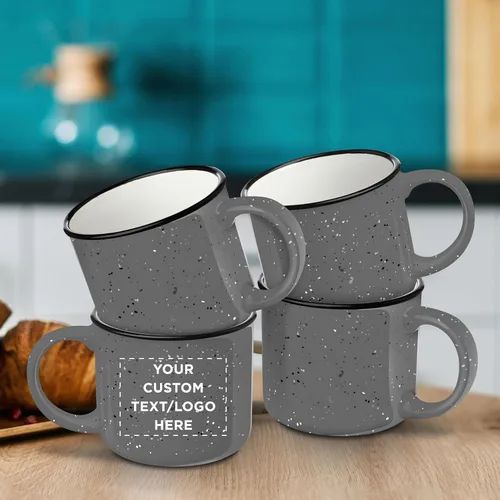 Miniatura 8 de DISCOUNT PROMOS Tazas de café personalizadas de cerámica para fogata, 13 onzas, juego de 10/50/100, paquete personalizado a granel, perfecto