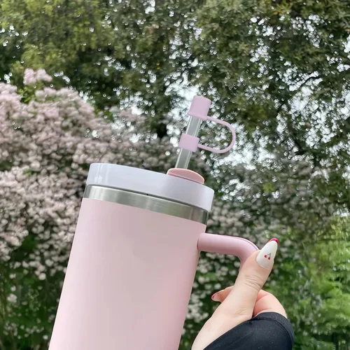 Miniatura 7 de Popote de repuesto transparente con fundas para vaso Stanley de 40 y 30 onzas, popotes reutilizables de 0.394 in con cepillo de limpieza, accesorios