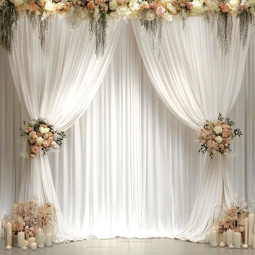 Miniatura 14 de Cortinas tipo telón de 10 x 10 pies sin arrugas de color azul bebé para fiestas, cortinas tipo telón de tela gruesa para foto de boda, cumpleaños
