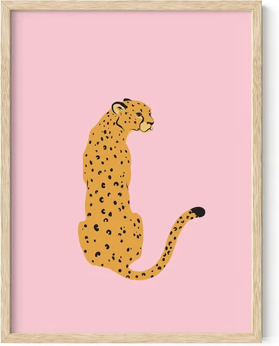 Miniatura 37 de Haus & Hues - Póster rosa con impresión de guepardo para decoración de pared de habitación, decoración artística para pared, sin marco, diseño