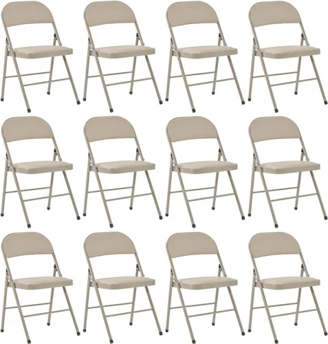 Miniatura 10 de Paquete de 4 sillas plegables negras con cojín acolchado y respaldo para interiores y exteriores, silla plegable comercial apilable portátil