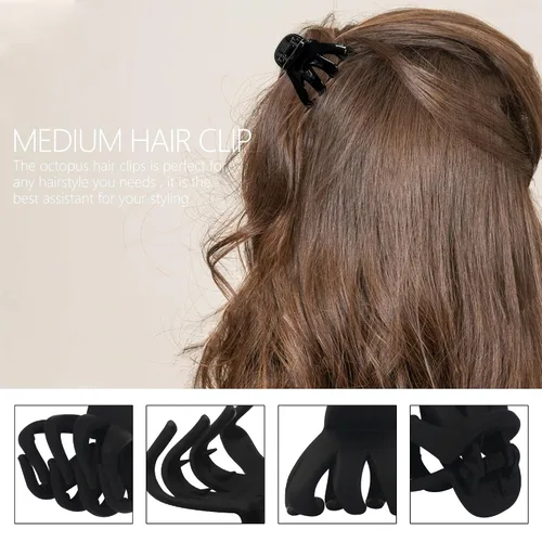 Miniatura 55 de 9 pinzas para el pelo de pulpo de 1.6 in, medianas y pequeñas, pinzas para el cabello ámbar Aceessories antideslizantes, agarres fuertes