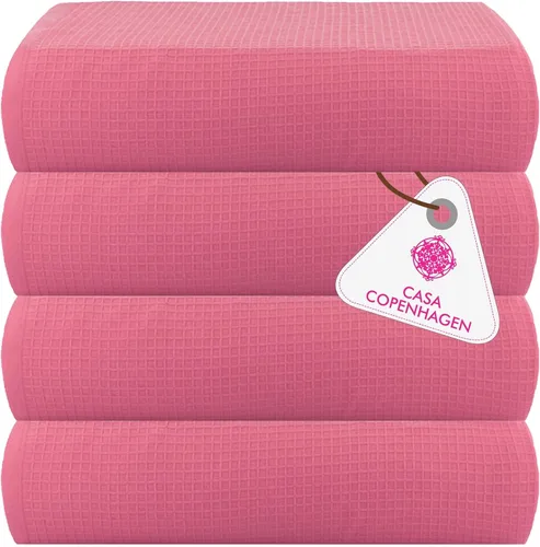 Miniatura 147 de CASA COPENHAGEN Juego de 6 toallas de palomitas de maíz, color azul polvoriento, 21.16 oz/m², 2 toallas de baño, 2 toallas de mano y 2 toallas