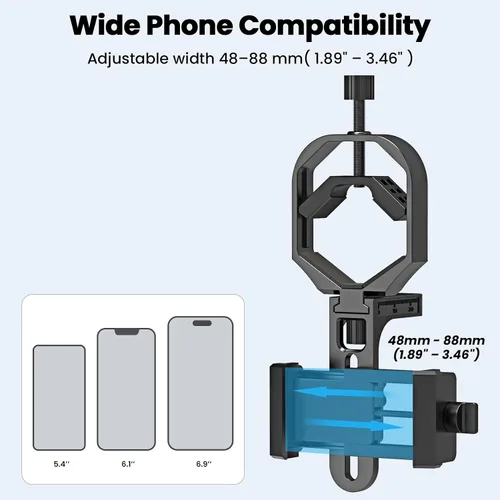 Miniatura 4 de Gosky Adaptador universal para telescopio para teléfono – Soporte de teléfono telescópico y soporte de teléfono para telescopio, adaptador