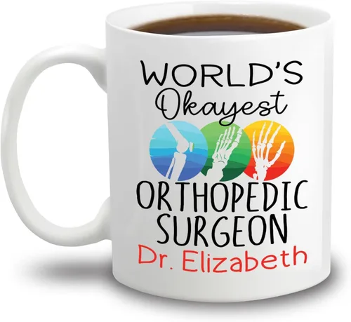 Miniatura 23 de Taza de café con nombre personalizada para hombres, mujeres, cirujano médico, taza de café blanca personalizada para cirujano ortopédico, taza