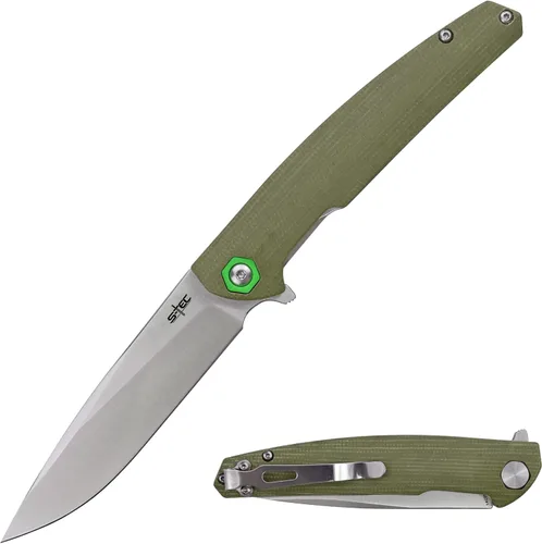 Miniatura 12 de S-TEC Sandvik - Cuchillo plegable serie acero inoxidable con mango compuesto G10 (TS501 Sand)
