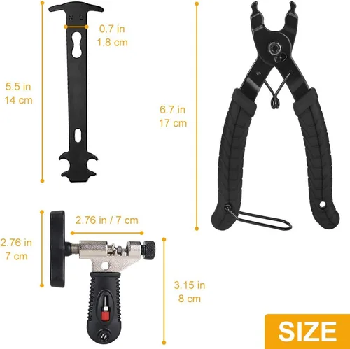 Miniatura 8 de WOTOW Kit de herramientas de reparación de cadena de bicicleta, alicates maestros de eslabones para bicicleta, removedor de alicates y rompedor