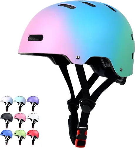 Miniatura 7 de Casco de patineta y bicicleta para adultos, mujeres, hombres, jóvenes y niños (2-3-5-8-14+ años, niños y niñas) - Casco ajustable multideporte