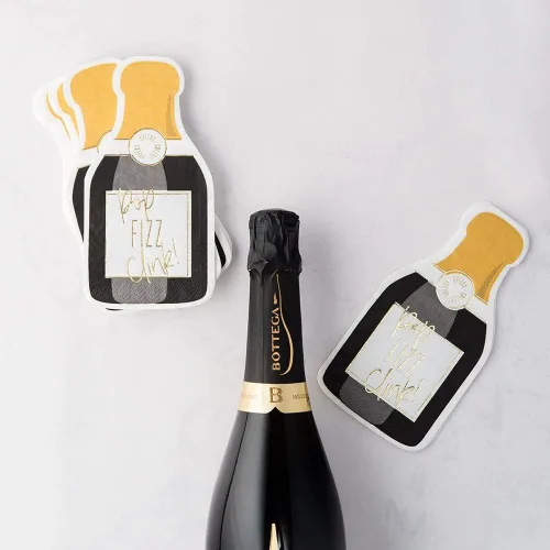 Miniatura 5 de Weddingstar Servilletas de papel para fiestas especiales para ocasiones especiales, botella de champán, juego de 40 Dice