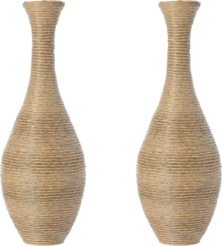 Miniatura 10 de Uniquewise QI003824 - Jarrón decorativo marrón de 39 pulgadas de alto, jarrón de suelo clásico y ordenado, soporte de flores alto independiente
