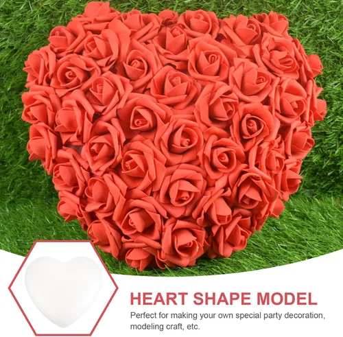 Miniatura 2 de Bolas de espuma blanca con forma de corazón de espuma de 9.1 in, forma de corazón, bola de espuma de poliestireno, modelado artesanal, arreglos