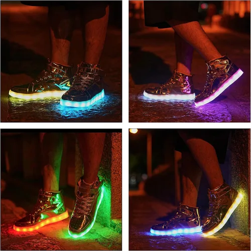 Miniatura 4 de YIQIZQ Zapatos deportivos con luz LED para mujeres y hombres, zapatos de baile hip-hop para Halloween, fiesta de Navidad con carga USB
