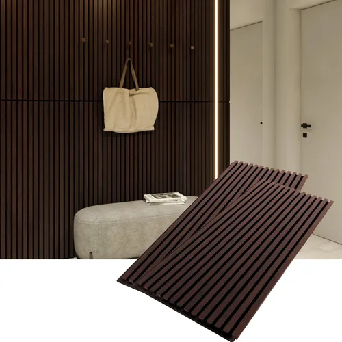Miniatura 10 de Woody Walls Paneles de pared de listones de madera maciza, cada panel de pared de listones de madera está hecho de madera real, los paneles
