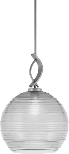 Miniatura 94 de Toltec Lighting Cavella Stem Colgado Mini colgante, acabado grafito, vidrio de muselina blanca de 4 pulgadas
