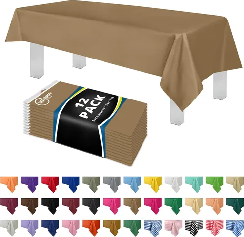 Miniatura 9 de Mantel de plástico de alta calidad - 54 in. x 108 pulgadas. Grandipity - Mantel rectangular (6 y 12 unidades), Agua (Aqua)