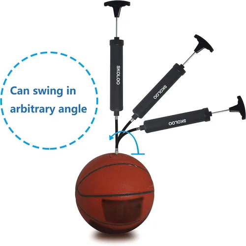 Miniatura 4 de SKOLOO Kit de inflador de bomba de aire portátil de 10 pulgadas con aguja, boquilla, manguera de extensión para fútbol, baloncesto, fútbol