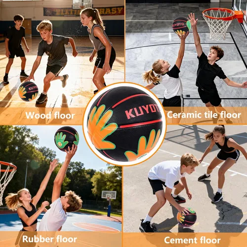 Miniatura 4 de KUYOTQ Size 5/6 Basketball 27.5"/28.5" for Kids Youth Womens with Visual Hand Print Guide, for Shooting Practice, Correct Shooting Form and Improve