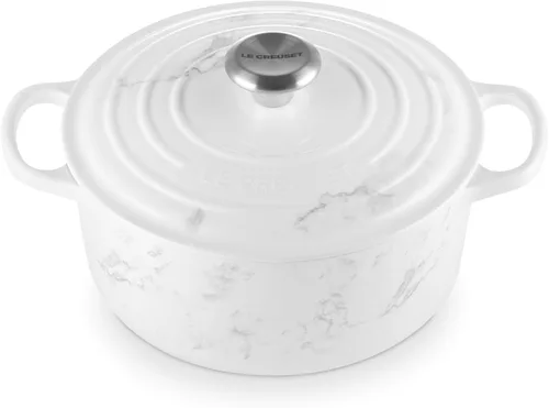 Miniatura 34 de Le Creuset Horno holandés redondo de hierro fundido esmaltado, 4.5 cuartos de galón, Marsella Marseille