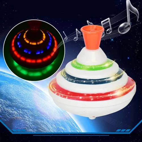 Miniatura 3 de Toyvian Juguete giratorio de música con luz LED giratoria, giroscopios, juguete para Pascua, cumpleaños, escuela, fiesta, recuerdo de juguete