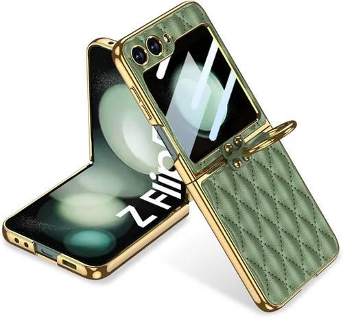 Miniatura 13 de SHIEID Z Flip 5 - Funda para Samsung Galaxy Z Flip 5 con anillo para teléfono, forro de esponja y diseño en forma de diamante para Samsung Galaxy Z
