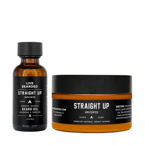 Miniatura 12 de Live Bearded Kit de aseo de aceite y mantequilla para barba, fabricado en los Estados Unidos, ingredientes totalmente naturales con karité, argán