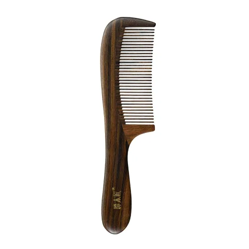 Miniatura 3 de TAN MUJIANG Peine para el cabello de madera natural antiestático (mariposa y loto)