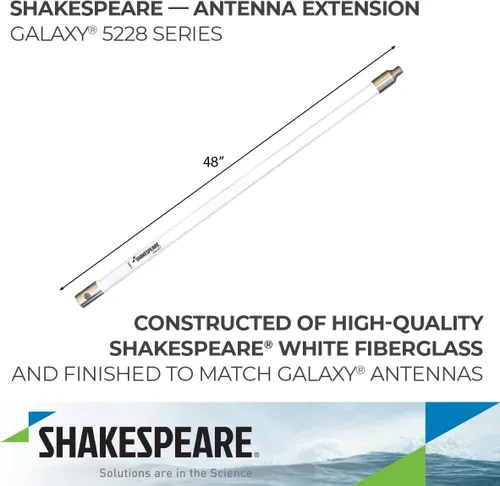 Miniatura 2 de Shakespeare 5228-4 Extensor de antena Galaxy de 4 pies con 1.5 pulgadas de diámetro, color blanco