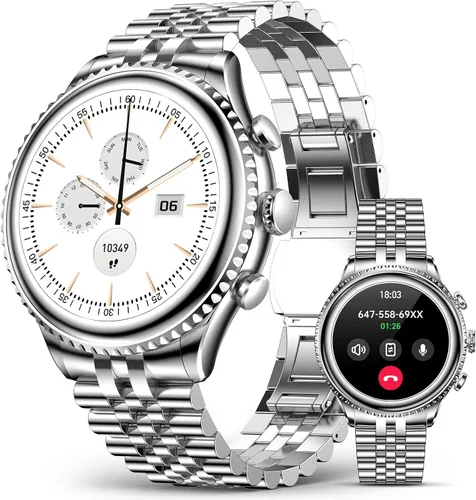 Miniatura 10 de Reloj inteligente con bisel giratorio 2026 para hombre con llamada Bluetooth, frecuencia cardíaca, presión arterial, SpO2, monitor de sueño, reloj