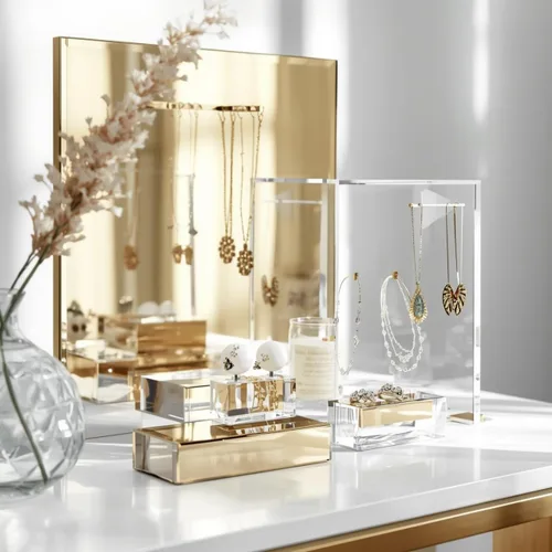 Miniatura 6 de Hojas de espejo acrílico de 6 x 12 pulgadas, paquete de 4, láminas acrílicas de espejo de plexiglás dorado de 1/8 pulgadas de grosor para corte
