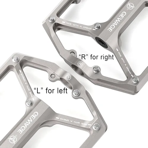 Miniatura 5 de Pedales de bicicleta de carretera/montaña - Pedales de bicicleta de 3 rodamientos - Pedales planos mecanizados CNC de 9/16 pulgadas con clavos
