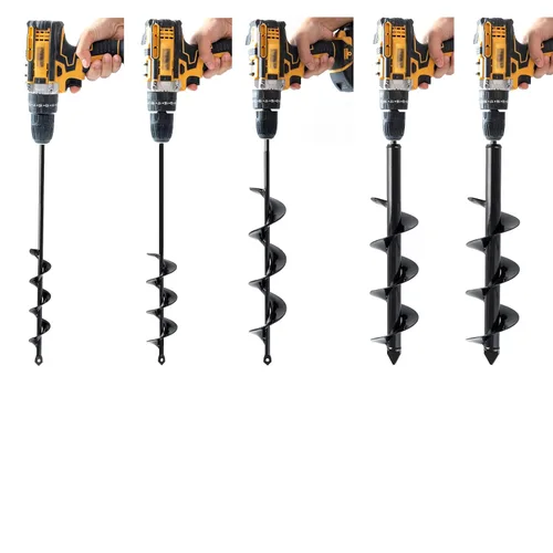 Miniatura 4 de Juego de 5 brocas para plantar (1.6 x 16 pulgadas, 2 x 16 pulgadas, 2.6 x 16 pulgadas, 3 x 16 pulgadas, 3.5 x 16 pulgadas) – Taladro de jardín fácil