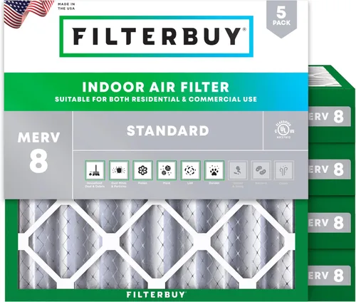 Miniatura 17 de Filterbuy Filtro de aire de 8 x 14 x 1 pulgadas MERV 8, protección contra el polvo (paquete de 5), filtros de aire de repuesto plisados HVAC