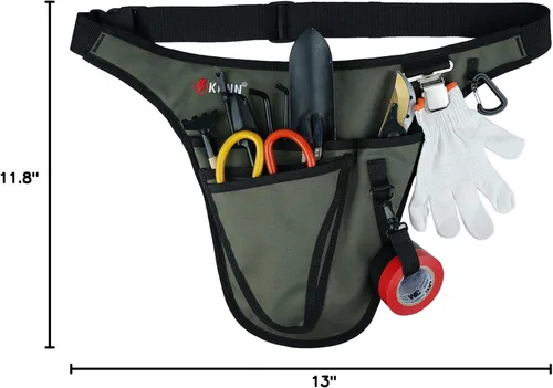 Miniatura 10 de KUNN Cinturón de Herramientas de Jardín, Cinturón de Herramientas Duradero Ajustable con Riñonera con 4 Bolsillos para Mujeres Hombres Jardineros