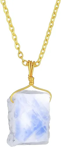 Miniatura 11 de Collar con colgante de plata de ley 925, piedra preciosa natural en bruto del nacimiento, regalo para mujeres, colgante de piedra preciosa auténtica