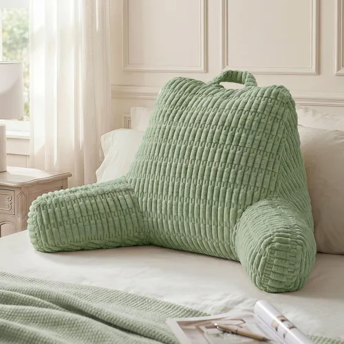Miniatura 13 de Blissful Diary Almohada de lectura para sentarse en la cama, almohada de espalda de franela para adultos y niños, cojín de respaldo para sentarse