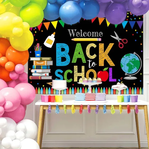 Miniatura 8 de MEHOFOND Telón de fondo de bienvenida de regreso a la escuela de 7 x 5 pies para niños, preescolar, primer día en persona, escuela, jardín