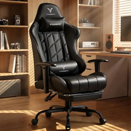 Miniatura 10 de EXRACING Silla de juegos con reposabrazos ajustables en 3D, diseño de estampado de vaca, silla de oficina ergonómica con respaldo alto, silla