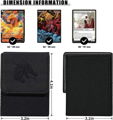 Miniatura 2 de MTG - Caja de cartas para Commander Deck Box con 2 divisores, caja de almacenamiento de tarjetas para más de 100 tarjetas de una sola manga, soporte
