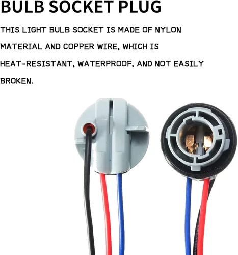 Miniatura 3 de 2 bombillas 1157 Socket 2357 luz de freno señal de giro soporte de luz trasera luz trasera arnés de cableado, bombilla LED enchufe base enchufe