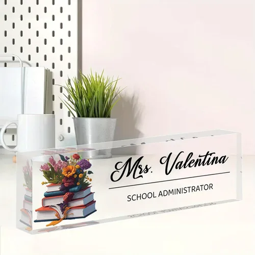 Miniatura 45 de Placa de nombre personalizada, placa de nombre personalizada para oficina, accesorio de escritorio de acrílico, regalos para compañeros de trabajo