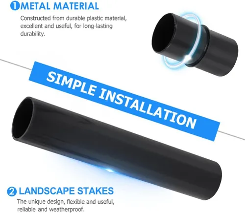 Miniatura 9 de Yardwe Accesorios de poste de luz solar para exteriores, hebilla de conector de enlace de repuesto con estacas de plástico de 1.25 pulgadas