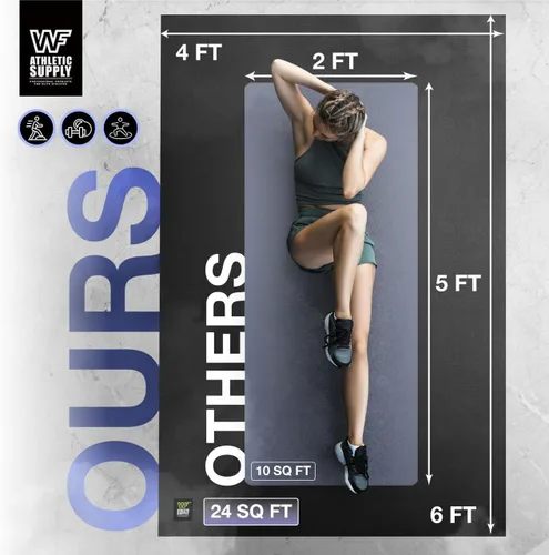 Miniatura 3 de WF Athletic Supply Premium Grandes Esterillas de Piso para Ejercicio, 7 MM de Espesor, Esterillas de Entrenamiento para Gimnasio en Casa, Gruesas