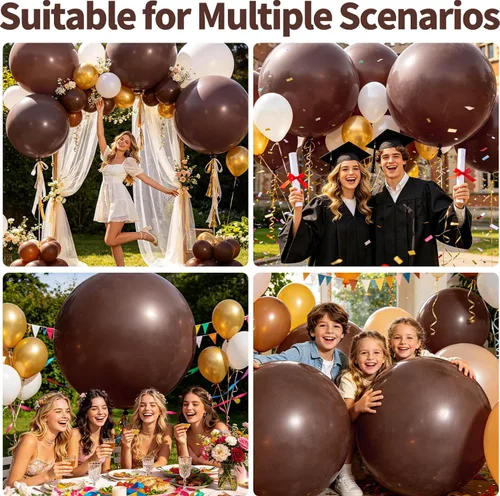 Miniatura 32 de 32 piezas de globos grandes morados de 18 pulgadas, globos redondos grandes de látex para decoración de cumpleaños y bodas. (morado)