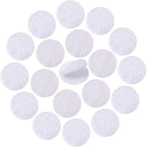Miniatura 7 de DFYOUHOME® 128 pares de puntos autoadhesivos redondos de 1 pulgada de gancho y bucle con cinta adhesiva impermeable en la parte trasera de tira