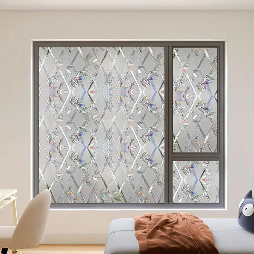Miniatura 5 de Película de privacidad para ventana, película 3D de vitrales, calcomanías decorativas de vinilo para ventana, película de adherencia estática,
