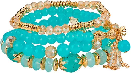 Miniatura 5 de Yovico 6 juegos de pulseras elásticas apilables bohemias, para mujer, con cuentas ajustables, multicolor, para regalo, Sin gemas.